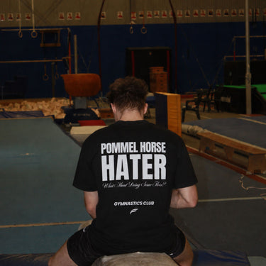 Pommel Horse Hater Tee Black – Pure Gymnastics Statement-Shirt